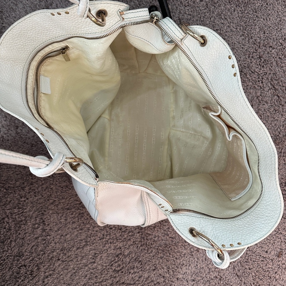 Celine White Bittersweet Large Pebbled Leather Hobo with Drawstring Vintage - Picture 16 of 16
